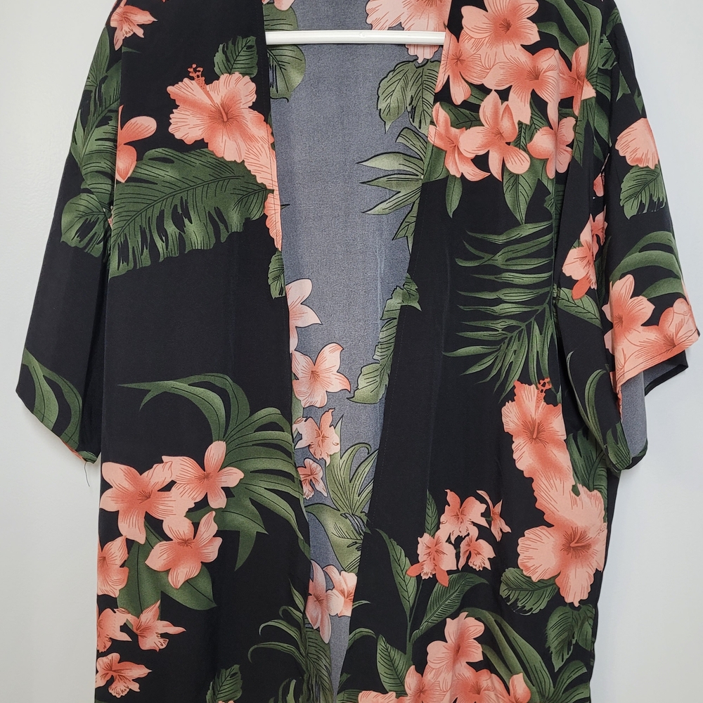 SHEIN Floral Kimono with Pink and Green Design XL - Picture 6 of 7